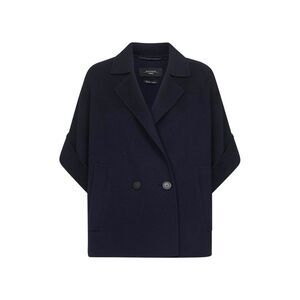 Max Mara Weekend Women Blue Double Broadcloth Pera Short Coat